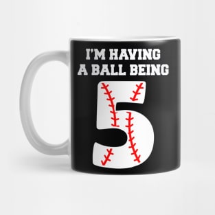 Kids 5 Year Old Baseball 5th Birthday Mug